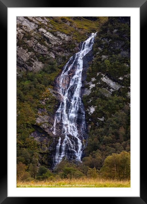 Steall Falls in the Highlands of Scotland Framed Mounted Print by Chris Dorney