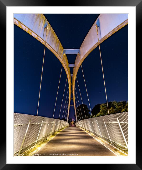 Redhayes Bridge Exeter at night Framed Mounted Print by Gary Holpin