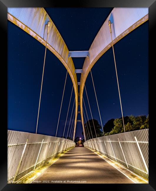 Redhayes Bridge Exeter at night Framed Print by Gary Holpin