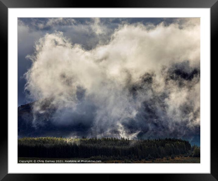Mist and Clouds in the Scottish Highlands, UK Framed Mounted Print by Chris Dorney