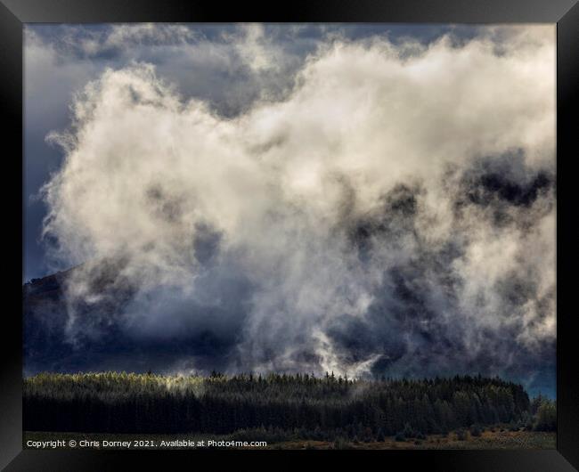 Mist and Clouds in the Scottish Highlands, UK Framed Print by Chris Dorney