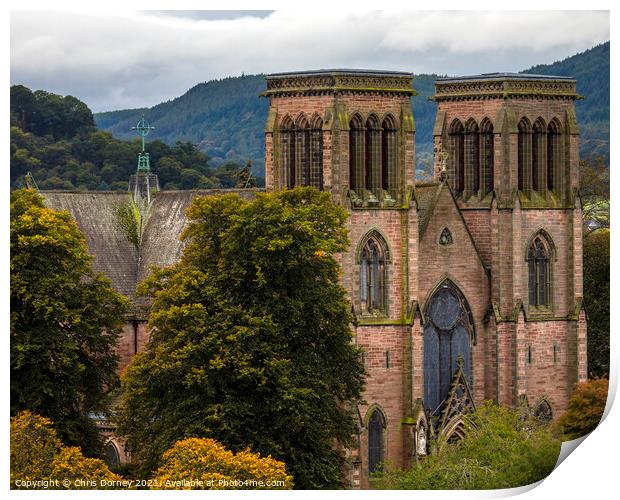 Inverness Cathedral in Scotland, UK Print by Chris Dorney