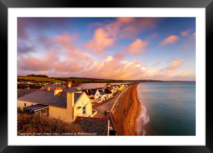 Sunset over Slapton Sands Framed Mounted Print by Gary Holpin