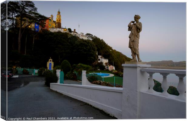 Portmeirion, an Italian style tourist village in G Canvas Print by Paul Chambers