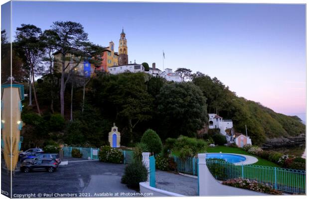 Portmeirion, an Italian style tourist village in G Canvas Print by Paul Chambers
