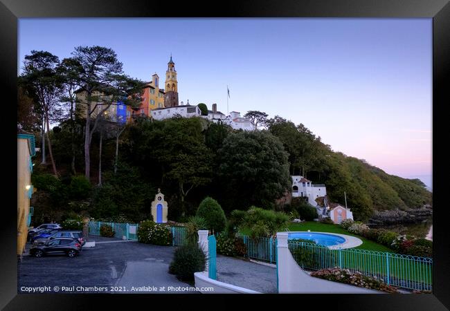Portmeirion, an Italian style tourist village in G Framed Print by Paul Chambers