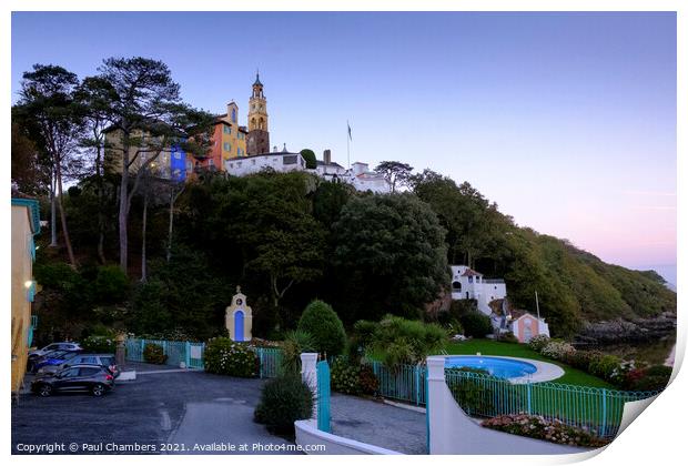 Portmeirion, an Italian style tourist village in G Print by Paul Chambers