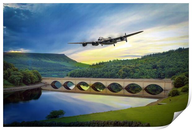 Lancaster Bomber Ladybower Print by J Biggadike