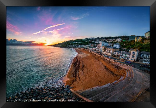 Ventor Beach Sunset Isle Of Wight Framed Print by Wight Landscapes
