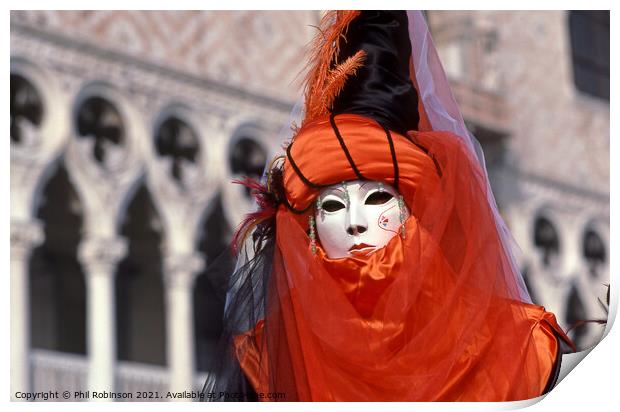 Venice Carnival 1 Print by Phil Robinson
