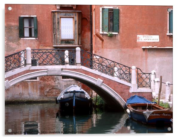 Ponte del Formager, Venice Acrylic by Phil Robinson
