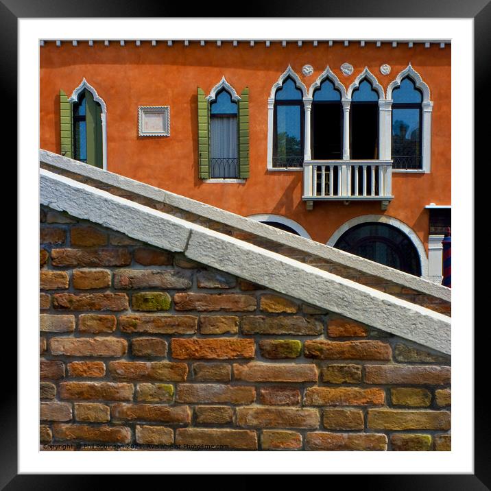 Venetian Windows and Bridge Framed Mounted Print by Phil Robinson