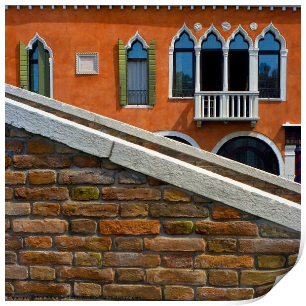 Venetian Windows and Bridge Print by Phil Robinson
