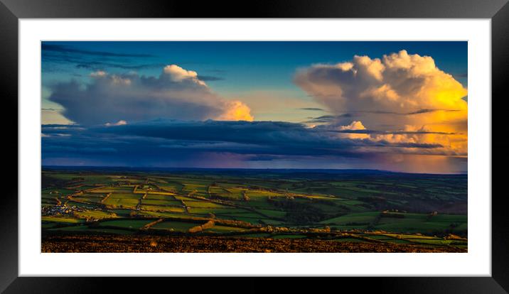 East from Dunkery Beacon Framed Mounted Print by Mike Lanning