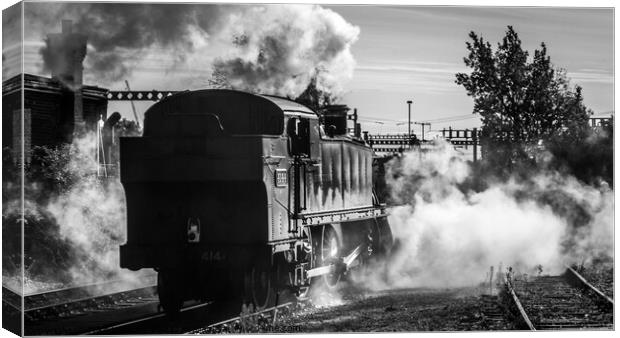 GWR Tank Engine in B&W Canvas Print by Mike Lanning