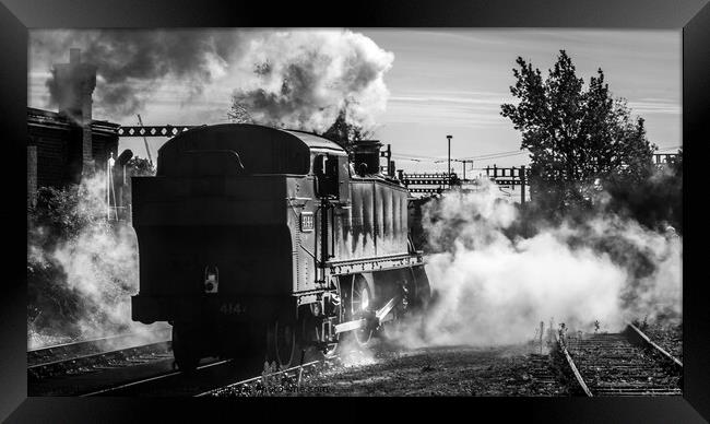 GWR Tank Engine in B&W Framed Print by Mike Lanning