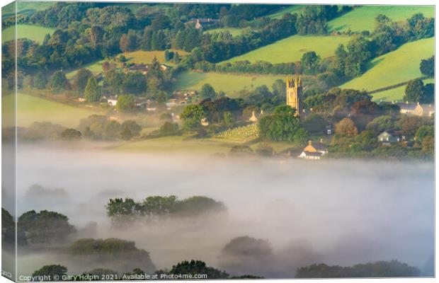 Foggy Widecombe morning Canvas Print by Gary Holpin