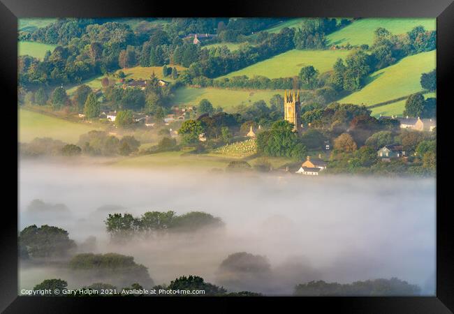 Foggy Widecombe morning Framed Print by Gary Holpin