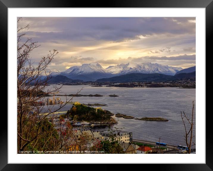 The Sunnmøre Alps, Alesund Framed Mounted Print by Janet Carmichael
