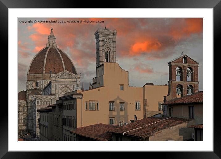 Sunset in Florence Framed Mounted Print by Kevin Britland