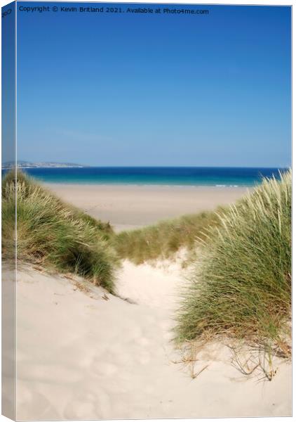 sand dunes in cornwall Canvas Print by Kevin Britland
