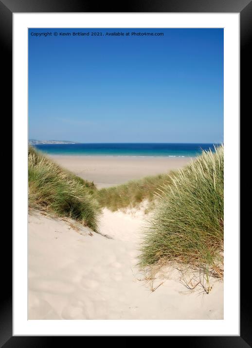 sand dunes in cornwall Framed Mounted Print by Kevin Britland