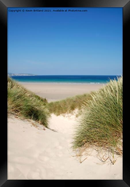 sand dunes in cornwall Framed Print by Kevin Britland