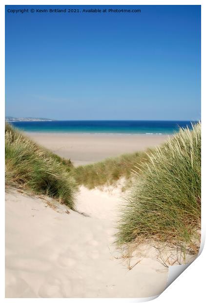 sand dunes in cornwall Print by Kevin Britland