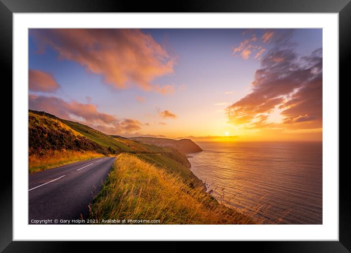 Sunset over Lynmouth Framed Mounted Print by Gary Holpin