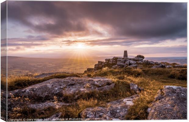 Easdon Tor sunset Canvas Print by Gary Holpin