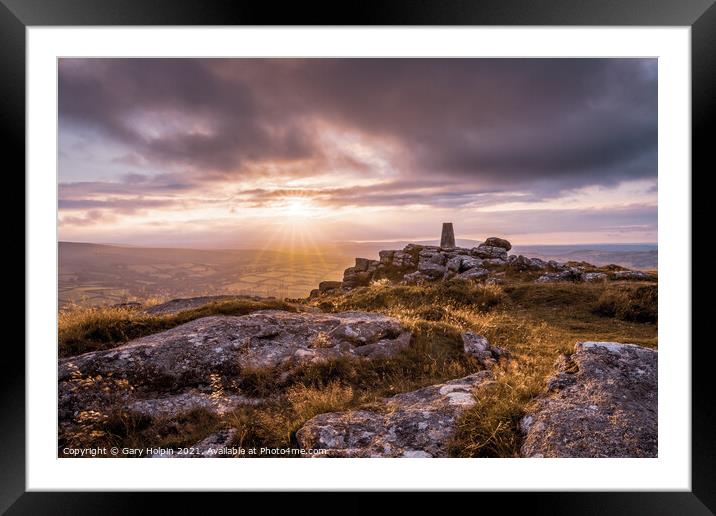 Easdon Tor sunset Framed Mounted Print by Gary Holpin