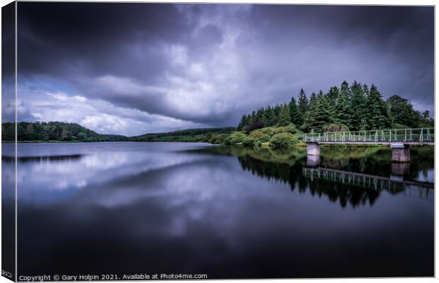 Reflections of Kennick Reservoir, Dartmoor Canvas Print by Gary Holpin