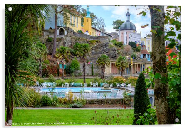 Portmeirion Village Portmeirion North Wales Acrylic by Paul Chambers