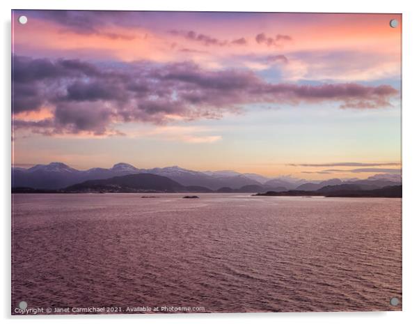 Magnificent Sunrise Mountains Acrylic by Janet Carmichael