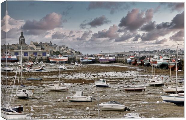 Tranquil Beauty of Roscoff Port Canvas Print by Roger Mechan