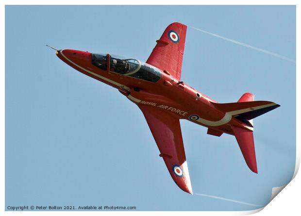 Majestic Red Arrows soar over Southend Print by Peter Bolton