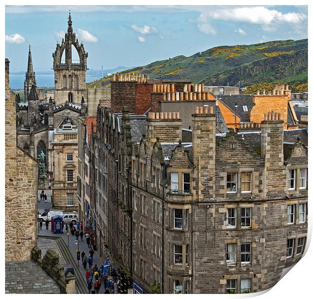 View from Camera Obscura, Edinburgh Print by Geoff Storey