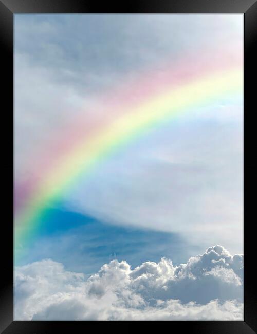 Heavenly rainbow in the Sky Framed Print by Antony McAulay