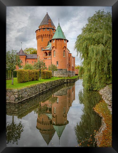 Hjularod Castle with Autumn Colours Framed Print by Antony McAulay