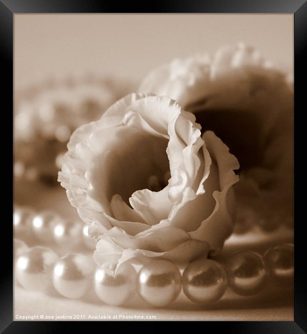 Petals and Pearls 2 Framed Print by zoe jenkins