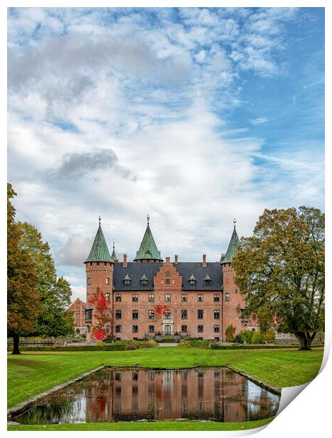 Trolleholm Castle with Autumn Colours Print by Antony McAulay