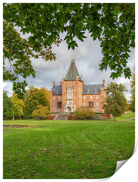 Trollenas Castle with Autumn Colours Print by Antony McAulay