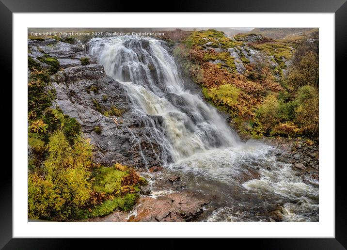 Highland's Mirth: Glencoe's Volcanic Waterfalls Framed Mounted Print by Gilbert Hurree