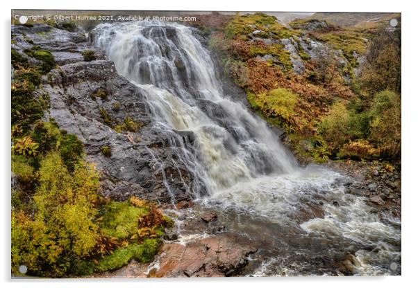 Highland's Mirth: Glencoe's Volcanic Waterfalls Acrylic by Gilbert Hurree