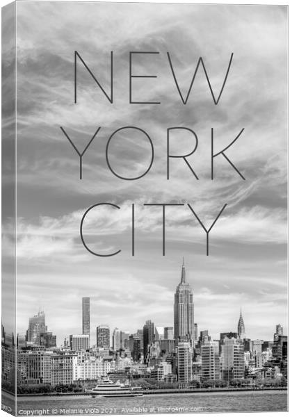 NYC Midtown Manhattan | Text & Skyline Canvas Print by Melanie Viola