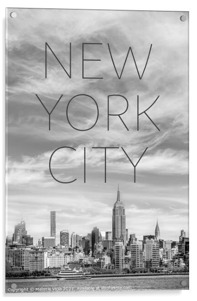 NYC Midtown Manhattan | Text & Skyline Acrylic by Melanie Viola