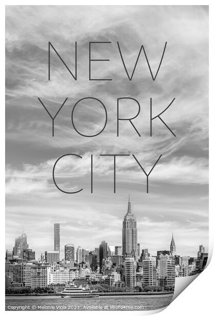 NYC Midtown Manhattan | Text & Skyline Print by Melanie Viola