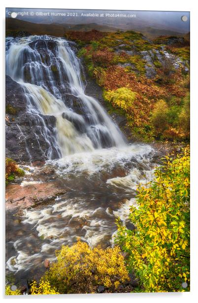 Volcanic Origins: Scotland's Glencoe Waterfall Acrylic by Gilbert Hurree