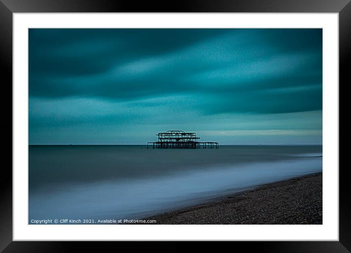 Brighton Blue Framed Mounted Print by Cliff Kinch