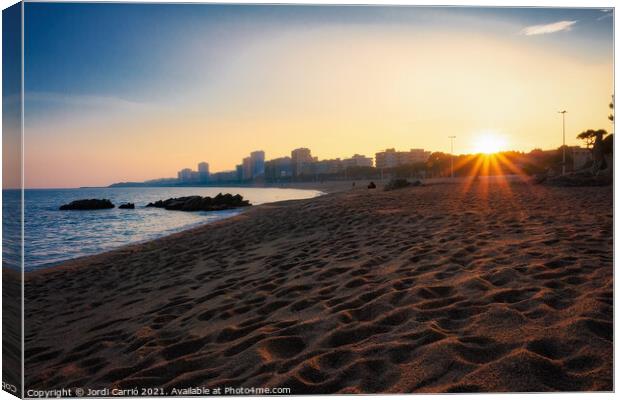 Sunset in Platja d'Aro, Costa Brava - Glamor Edition Canvas Print by Jordi Carrio